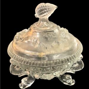 Elegant Clear Westmoreland Argonaut powder jar